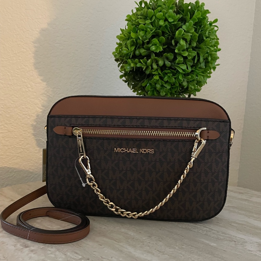New , Authentic Michael Kors brown jet set Crossbody bag - Picture 12 of 15